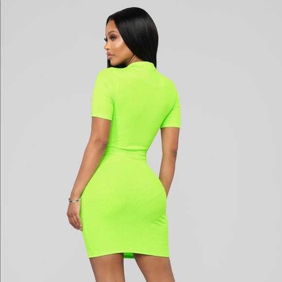 Lime Ribbed Dress (See You Anywhere Ribbed Dress) - Picture 2 of 2